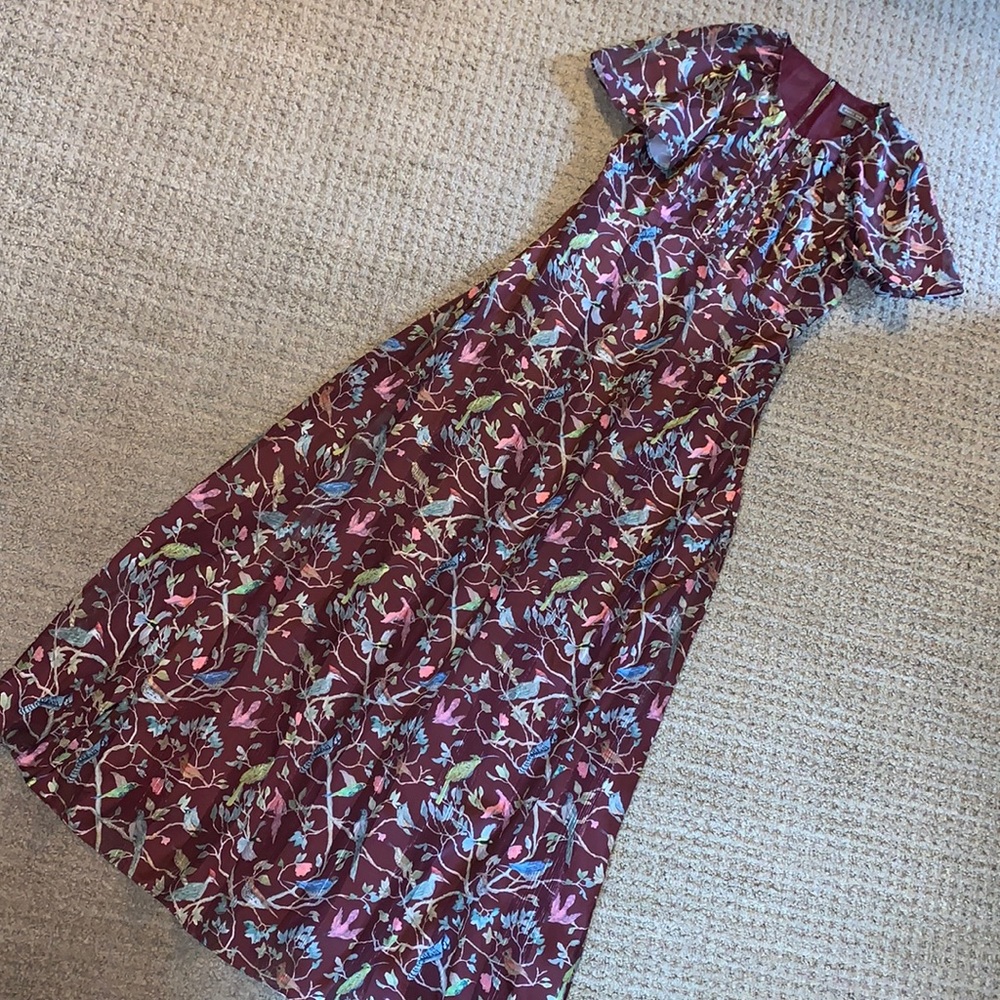 J. Crew Point Sur Bird Menagerie Maxi Dress